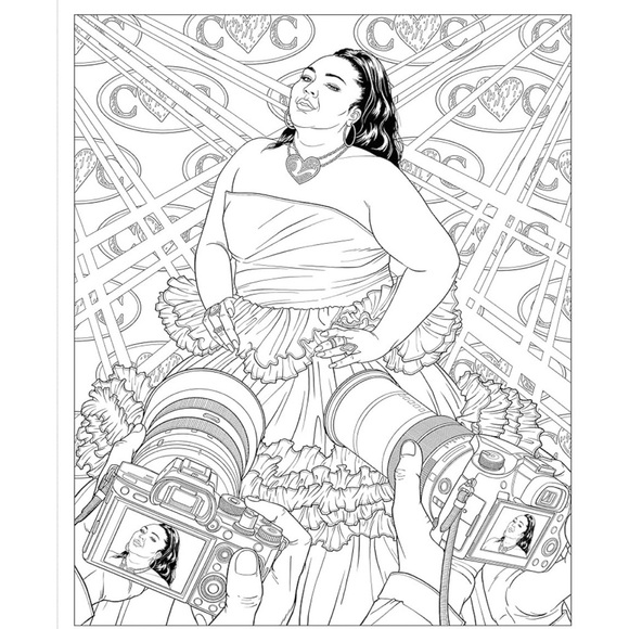 New!! Lizzo Adult Coloring Book by Crush & Color! - Picture 3 of 11